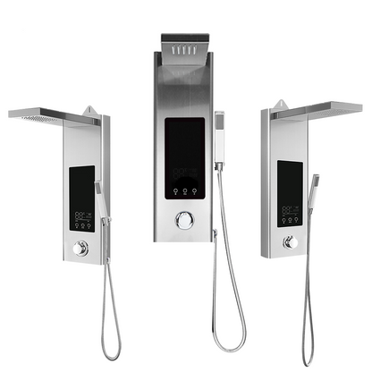 Juno Commercial Brushed Nickel LED Display Single Handle Bathroom Shower Panel