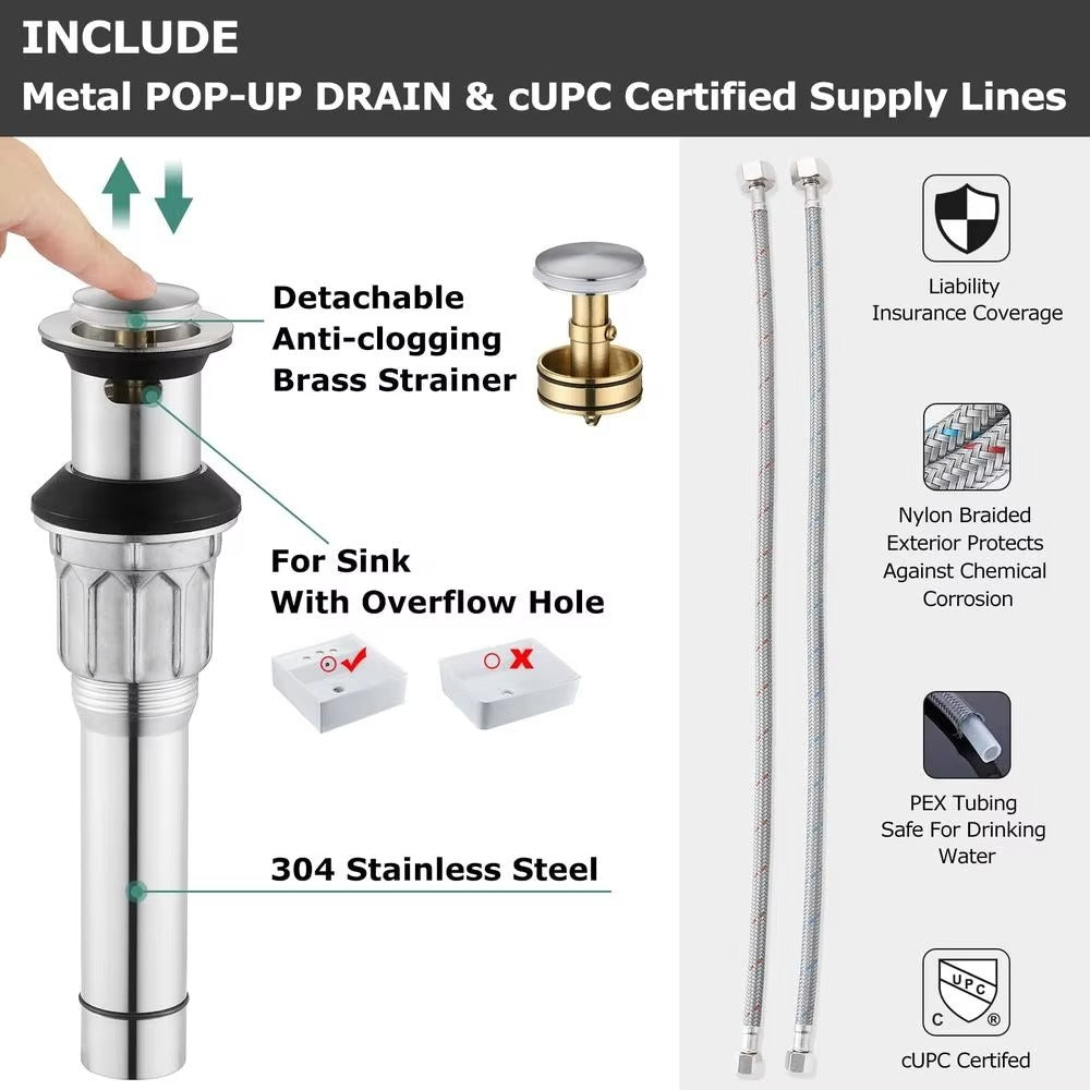 Juno Commercial Brushed Nickel Faucet Deck Mounted Hot & Cold