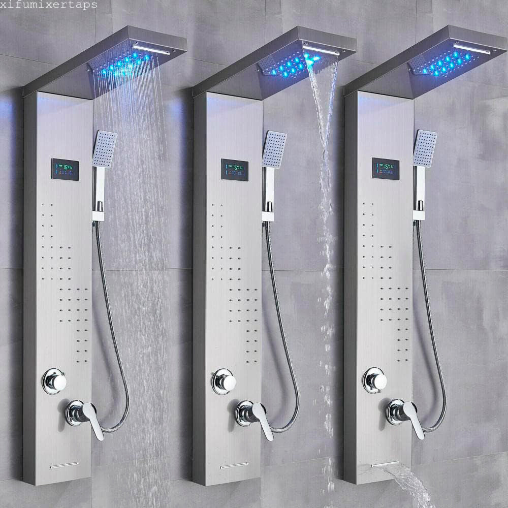 Juno Commercial Brushed Nickel Wall Mount Single Handle Bathroom Shower Panel