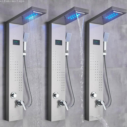 Juno Commercial Brushed Nickel Wall Mount Single Handle Bathroom Shower Panel