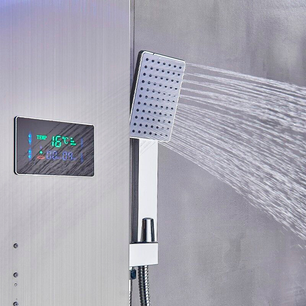 Juno Commercial Brushed Nickel Wall Mount Single Handle Bathroom Shower Panel