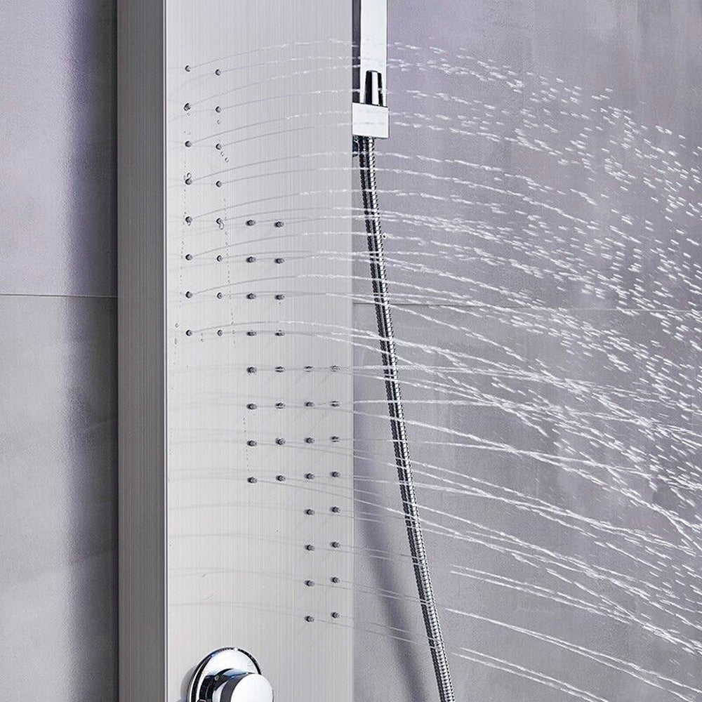 Juno Commercial Brushed Nickel Wall Mount Single Handle Bathroom Shower Panel