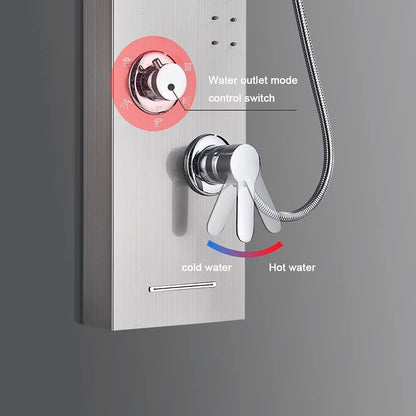 Juno Commercial Brushed Nickel Wall Mount Single Handle Bathroom Shower Panel