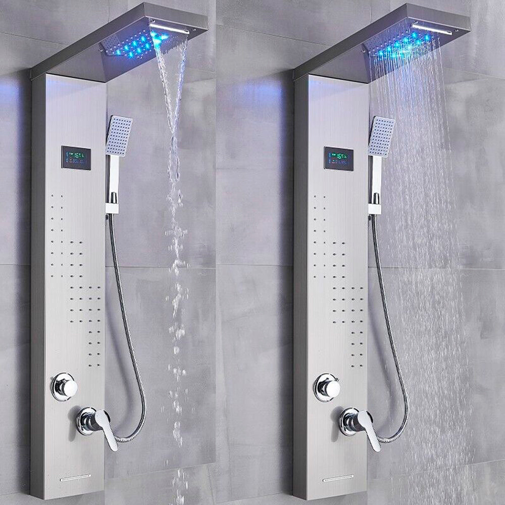 Juno Commercial Brushed Nickel Wall Mount Single Handle Bathroom Shower Panel