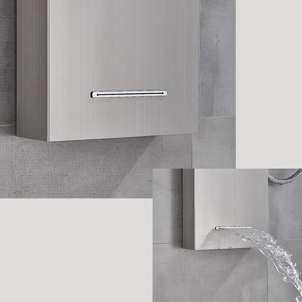 Juno Commercial Brushed Nickel Wall Mounted 6 Handle Bathroom Shower Panel
