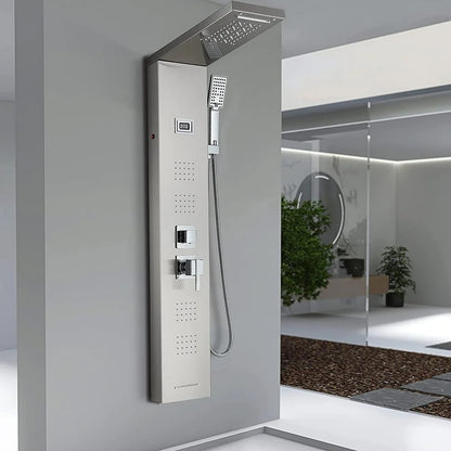 Juno Commercial Brushed Nickel Wall Mounted Bathroom Shower Panel