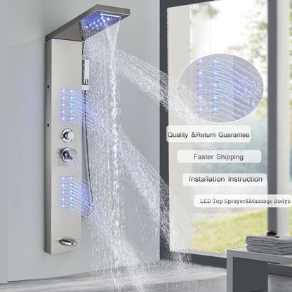 Juno Commercial Brushed Nickel Wall Mounted Bathroom Shower Panel