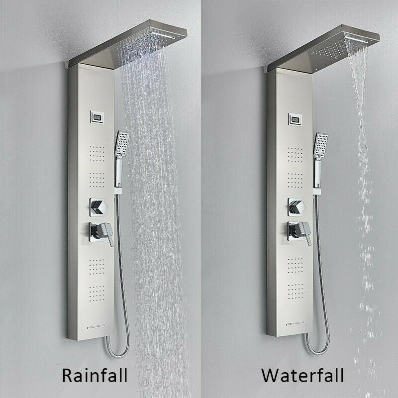 Juno Commercial Brushed Nickel Wall Mounted Bathroom Shower Panel
