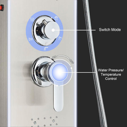 Juno Commercial Brushed Nickel Wall Mounted Bathroom Shower Panel