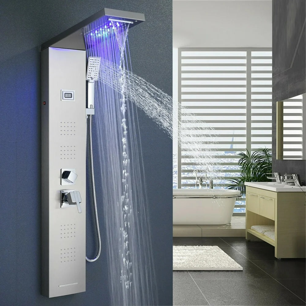 Juno Commercial Brushed Nickel Wall Mounted Bathroom Shower Panel