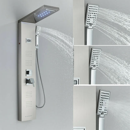 Juno Commercial Brushed Nickel Wall Mounted Bathroom Shower Panel