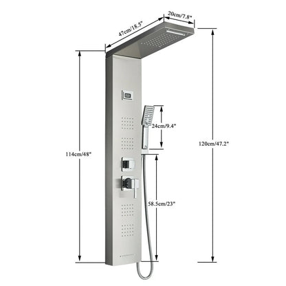 Juno Commercial Brushed Nickel Wall Mounted Bathroom Shower Panel