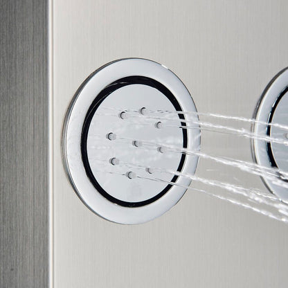 Juno Commercial Brushed Nickel Wall Mounted Dual Handle 5 Function Shower Panel