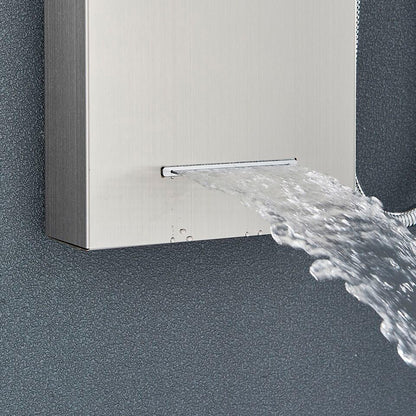 Juno Commercial Brushed Nickel Wall Mounted Dual Handle 5 Function Shower Panel