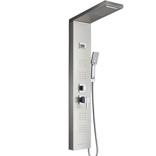 Juno Commercial Brushed Nickel Wall Mounted Dual Handle Bathroom Shower Panel