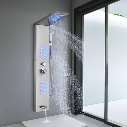 Juno Commercial Brushed Nickel Wall Mounted Bathroom Shower Panel