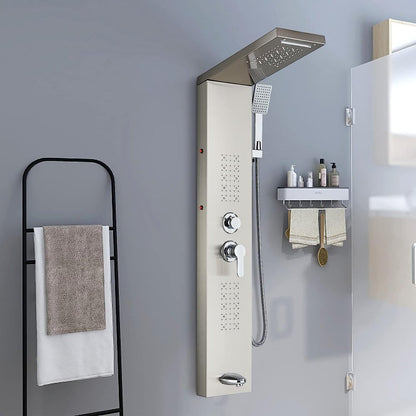 Juno Commercial Brushed Nickel Wall Mounted Bathroom Shower Panel