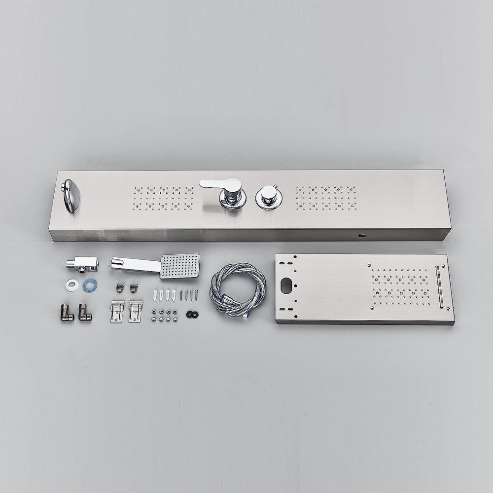 Juno Commercial Brushed Nickel Wall Mounted Bathroom Shower Panel