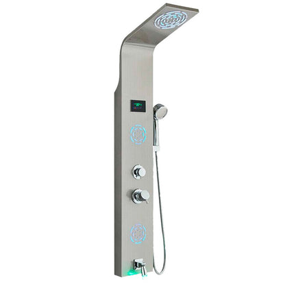 Juno Commercial Brushed Nickel Wall Mounted Waterfall LED Shower Panel