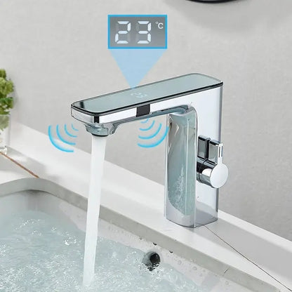 Juno Commercial Chrome Deck Mount Single Handle Touchless Bathroom Faucet