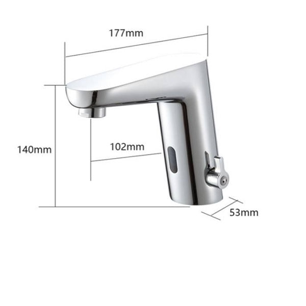 Juno Commercial Chrome Deck Mounted Bathroom Motion Sensor Faucet