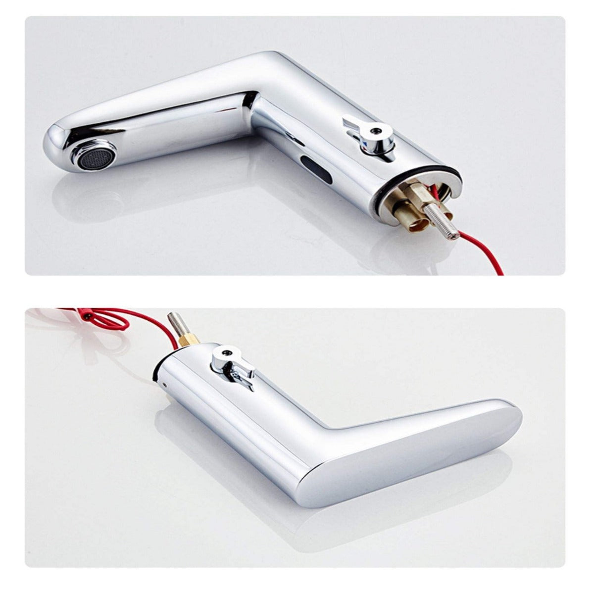 Juno Commercial Chrome Deck Mounted Bathroom Motion Sensor Faucet