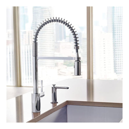 Juno Commercial Chrome Deck Mounted Single Handle Pull Down Kitchen Faucet