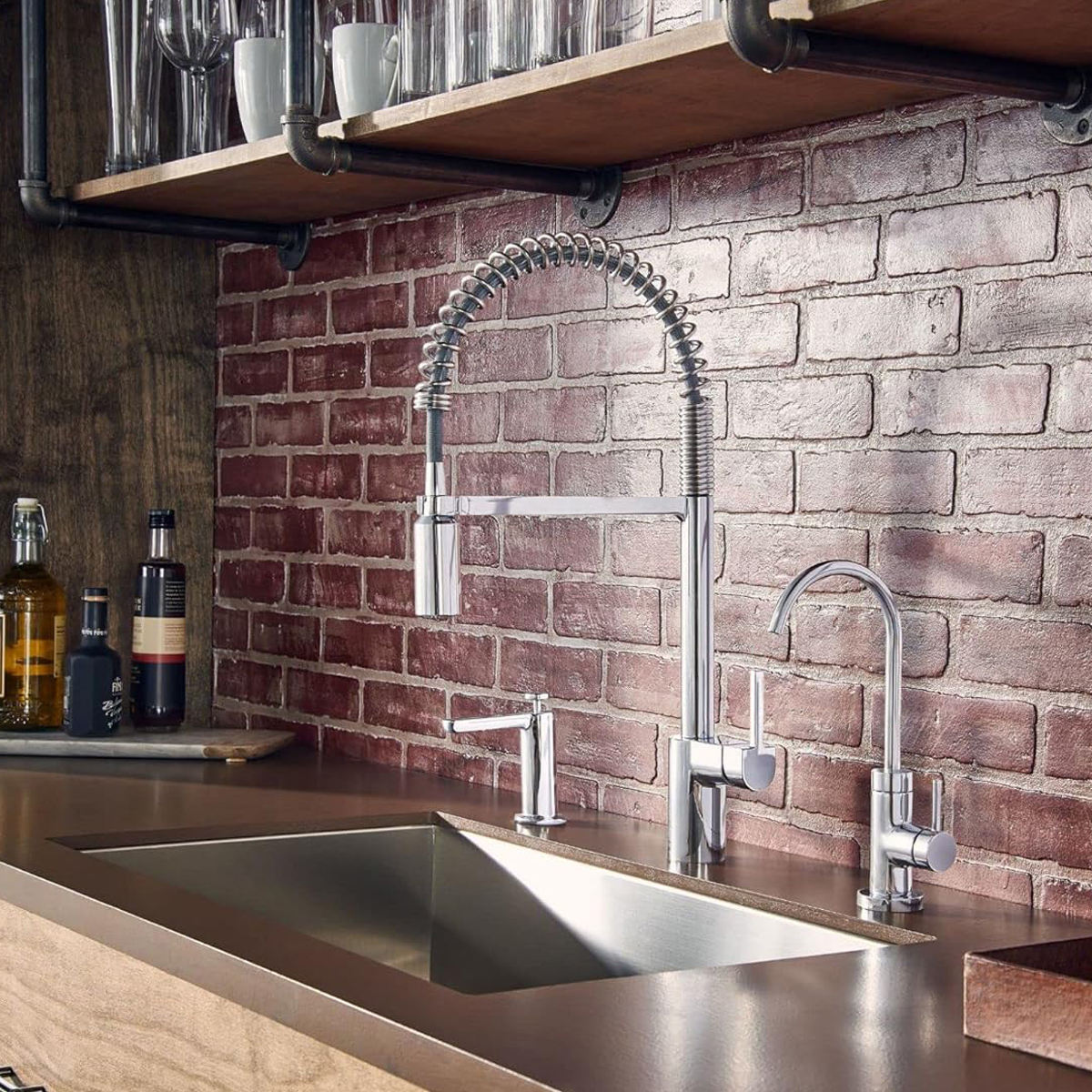 Juno Commercial Chrome Deck Mounted Single Handle Pull Down Kitchen Faucet