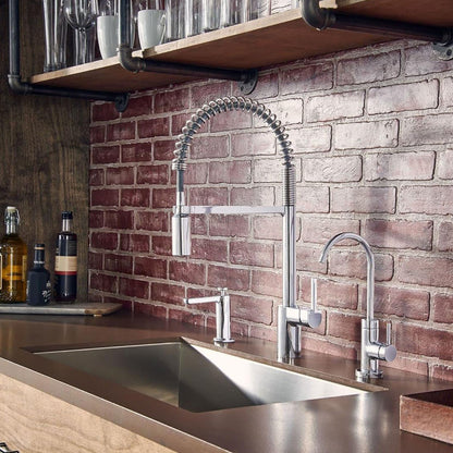 Juno Commercial Chrome Deck Mounted Single Handle Pull Down Kitchen Faucet