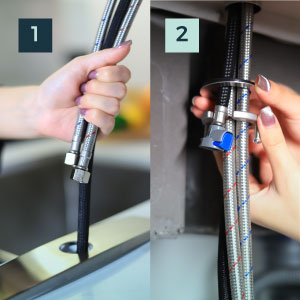 Juno Commercial Chrome Deck Mounted Single Handle Pull Down Kitchen Faucet