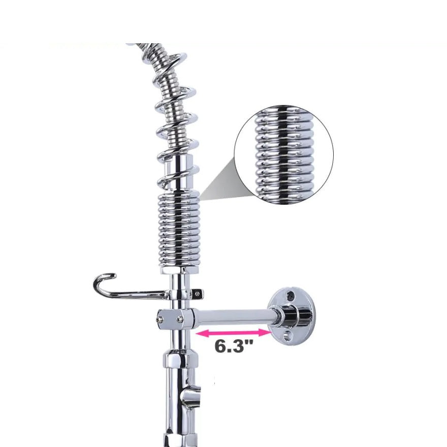 Juno 8 Inch Center Splash Mount Pre Rinse Faucet Chrome - Dual Handle Deck Mounted Kitchen Sink Faucet