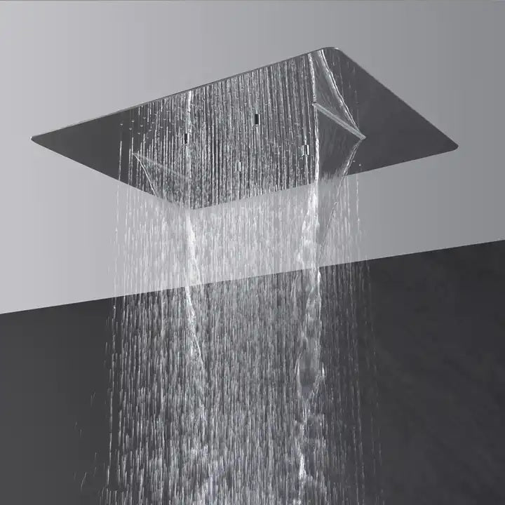 Juno Commercial Chrome Finish Ceiling Mounted Five Handle Bathroom Shower Set With Body Jets