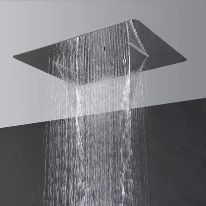 Juno Commercial Chrome Finish Ceiling Mounted Five Handle Bathroom Shower Set With Body Jets