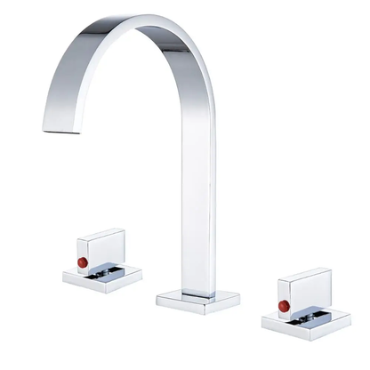 Juno Commercial Gold Finish Deck Mounted Dual Handle Bathroom Sink Faucet