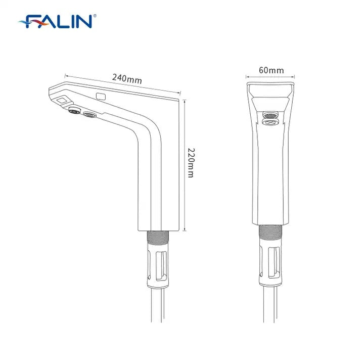 Juno Commercial Chrome Finish Deck Mounted Motion Touchless Bathroom Faucet