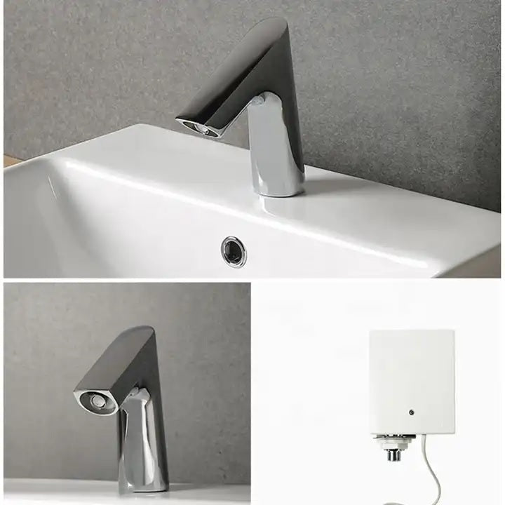 Juno Commercial Chrome Finish Deck Mounted Touch Free Bathroom Faucet