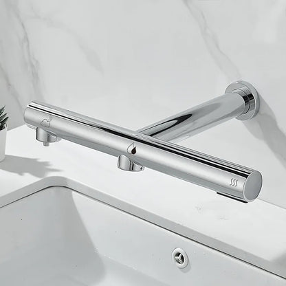 Juno Commercial Chrome Finish Wall Mounted Touchless Bathroom Faucet With Soap Dispenser and Hand Dryer