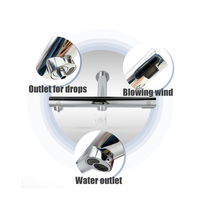 Juno Commercial Chrome Finish Wall Mounted Touchless Bathroom Faucet With Soap Dispenser and Hand Dryer