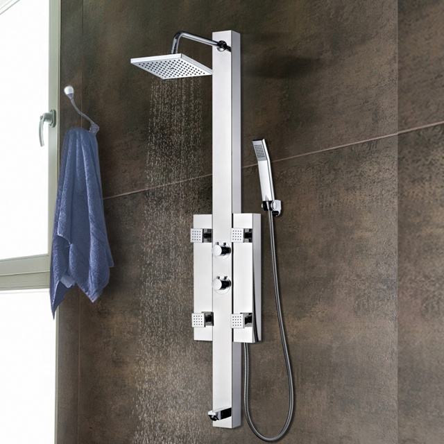 Juno Commercial Chrome Finish Dual Handle Body Jets Shower Panel