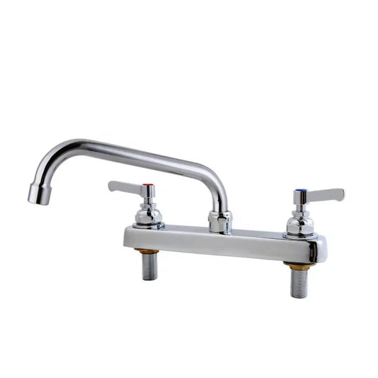 Juno commercial Chrome Finish dual Handle Kitchen Faucet With Swing Spout