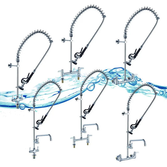 Juno Commercial Faucet With Pre Rinse Sprayer