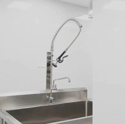 Juno Commercial Faucet With Pre Rinse Sprayer Chrome Finish Single Handle Kitchen Faucet