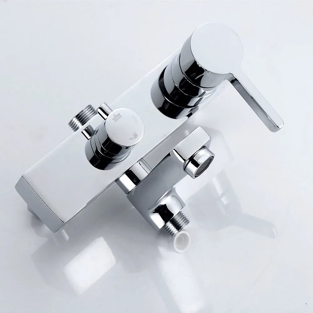 Juno Commercial Chrome Finish Wall Mounted Single Handle Bathroom Shower Set