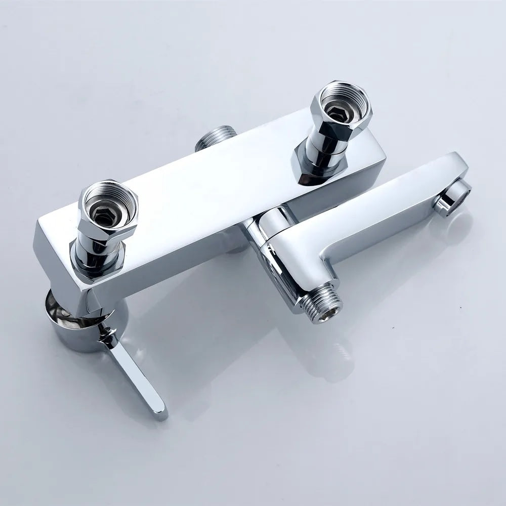 Juno Commercial Chrome Finish Wall Mounted Single Handle Bathroom Shower Set