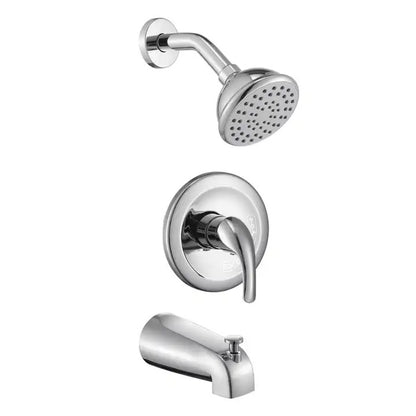 Juno Commercial Chrome Finish Wall Mounted Single Handle Rainfall Bathroom Shower Set