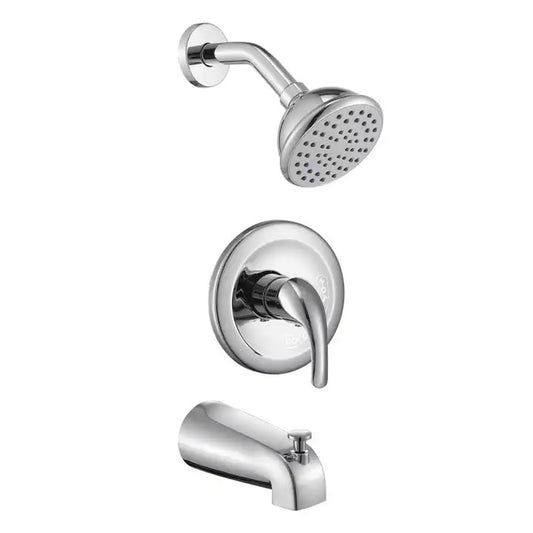 Juno Commercial Chrome Finish Wall Mounted Single Handle Rainfall Bathroom Shower Set