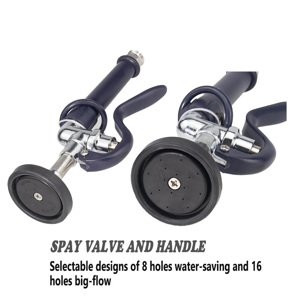 Juno Commercial Chrome Pull Down Deck Mounted Dual Handle Kitchen Faucet