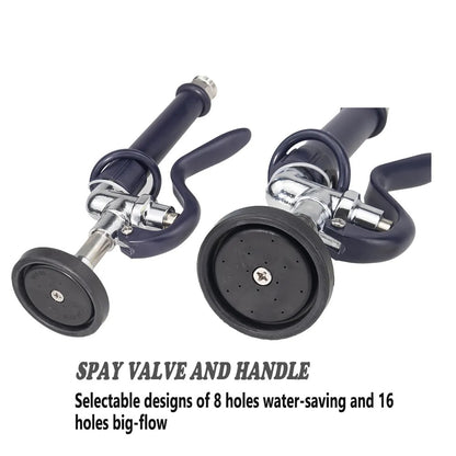 Juno Commercial Chrome Pull Down Deck Mounted Dual Handle Kitchen Faucet