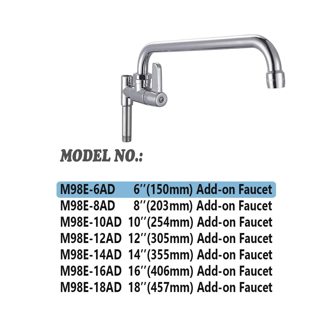 Juno Commercial Chrome Pull Down Deck Mounted Dual Handle Kitchen Faucet