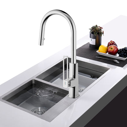 Juno Commercial Matte Black Single Handle Pull Out Kitchen Sink Faucet